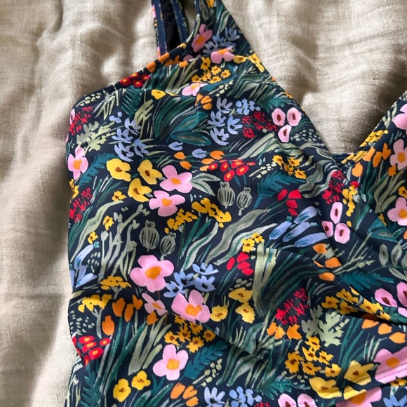 Summersalt Green and Pink One Piece V-Neck Swimsuit - Picture 12 of 14